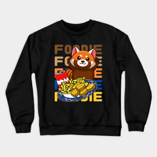 Hungry Foodie Kawaii Red Panda Bear Crewneck Sweatshirt